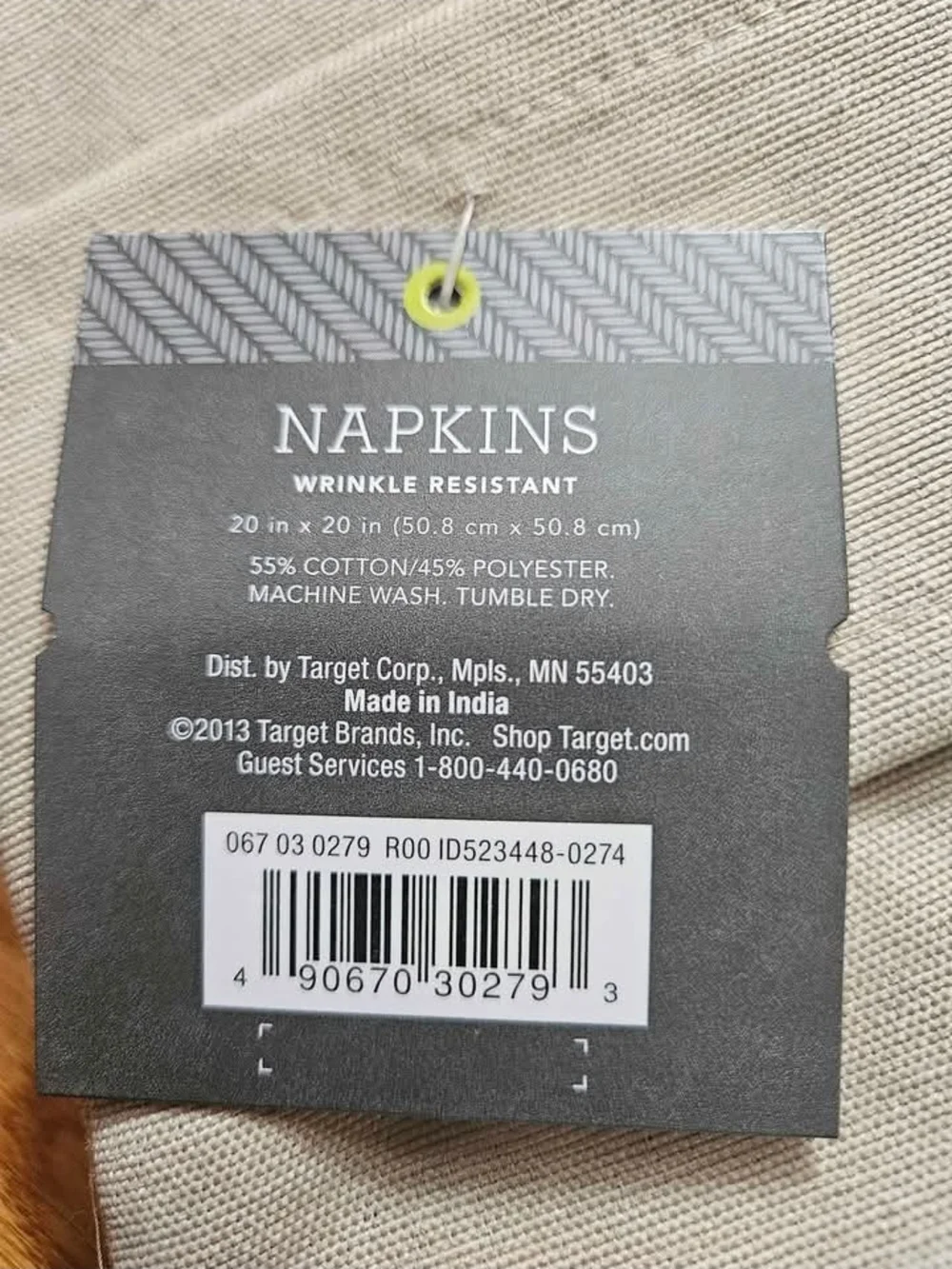 Threshold Beige Cloth Napkins With Bronze Napkin Rings